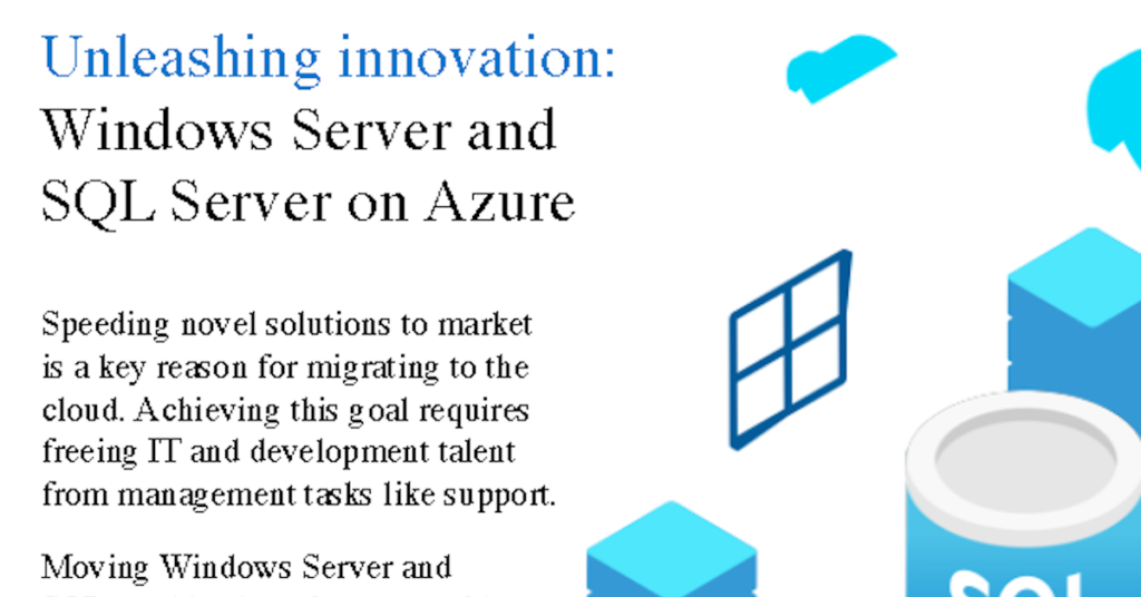Windows and SQL Server on Azure infographic - TeraCloud Managed IT Services and Cloud Service